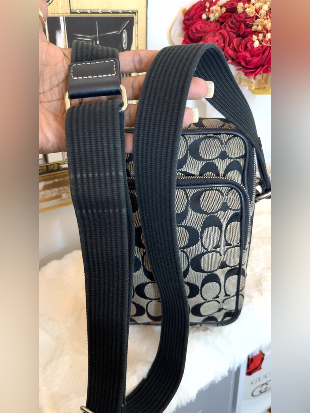 Coach Black and Tan Signature Messenger Crossbody - Picture 4 of 11